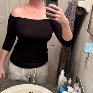 Lulus Black Off-Shoulder Top